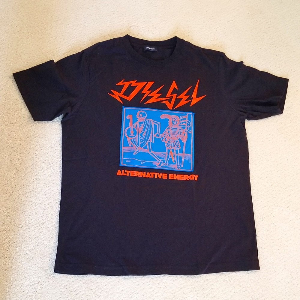 Diesel men's short sleeve shirt in black